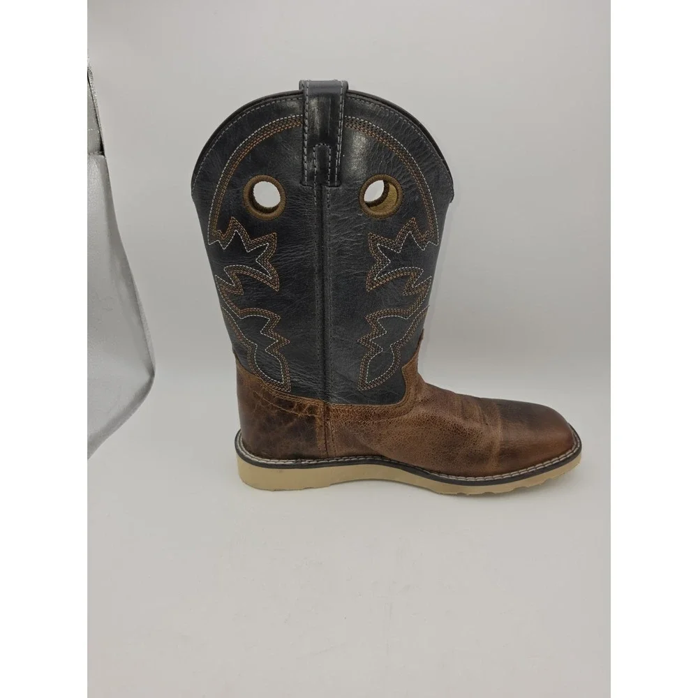 Smoky Mountain Youth Sz 6 Branson Broad Square Toe Western Boots Boys